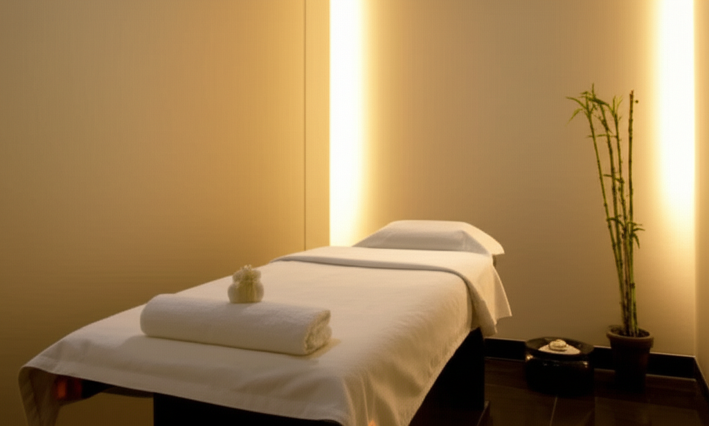 Serene spa treatment room